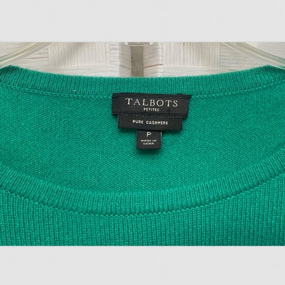 Talbots 100% Pure Cashmere Green Sweater Size P *Small Spot* - Picture 3 of 5
